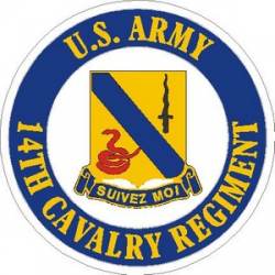 United States Army 14th Cavalry Regiment - Vinyl Sticker