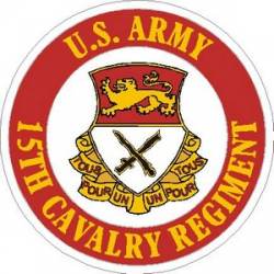 United States Army 15th Cavalry Regiment - Vinyl Sticker