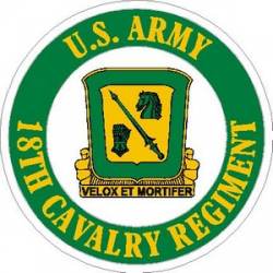 United States Army 18th Cavalry Regiment - Vinyl Sticker
