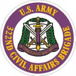 United States Army 322nd Civil Affairs Brigade - Vinyl Sticker