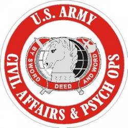 United States Army Civil Affairs & Psych Ops Red - Vinyl Sticker