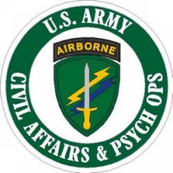 United States Army Civil Affairs & Psych Ops Teal - Vinyl Sticker