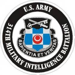 United States Army 314th Military Intelligence Battalion - Vinyl Sticker