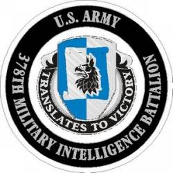 United States Army 378th Military Intelligence Battalion - Vinyl Sticker