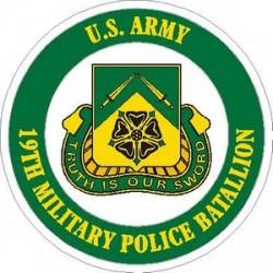 United States Army 19th Military Police Battalion - Vinyl Sticker