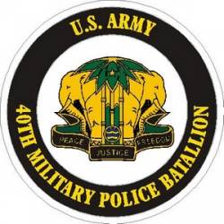 United States Army 40th Military Police Battalion - Vinyl Sticker