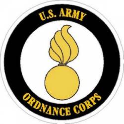 United States Army Ordnance Corps Black - Vinyl Sticker