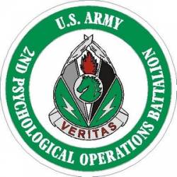 United States Army 2nd Psychological Operations Battalion - Vinyl Sticker