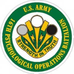 United States Army 16th Psychological Operations Battalion - Vinyl Sticker