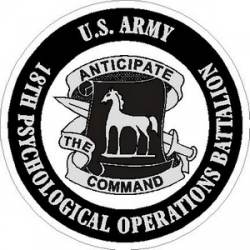 United States Army 18th Psychological Operations Battalion - Vinyl Sticker