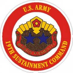 United States Army 19th Sustainment Command - Vinyl Sticker