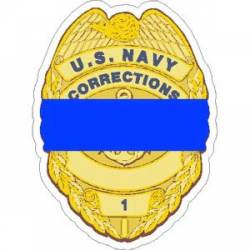 Thin Blue Line US Navy Corrections Badge - Sticker
