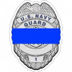 Thin Blue Line US Navy Guard Badge - Sticker