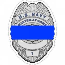 Thin Blue Line US Navy Master At Arms Badge - Sticker