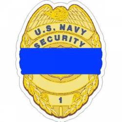 Thin Blue Line US Navy Security Badge - Sticker