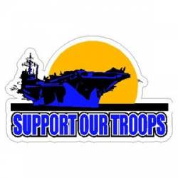 Battleship Support Our Troops - Sticker