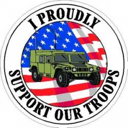 I Proudly Support Our Troops Hummer - Sticker