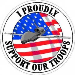 I Proudly Support Our Troops Bomber - Sticker