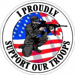 I Proudly Support Our Troops Sniper - Sticker