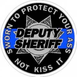 Thin Blue Line 7 Point Deputy Sheriff Protect Your Ass - Sticker