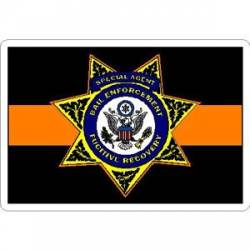 Thin Orange Line Bail Enforcement Agent Badge - Sticker