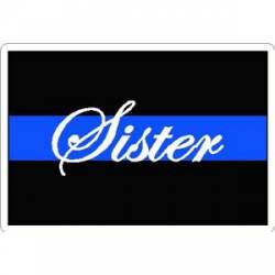 Thin Blue Line Sister White - Sticker