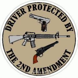 Driver Protected By The 2nd Amendment - Sticker