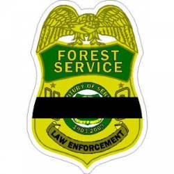 Forest Service Law Enforcement Badge Black Line - Vinyl Sticker