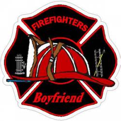 Firefighters Boyfriend Maltese Cross - Vinyl Sticker