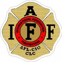 Gold Leaf IAFF International Association Firefighters Maltese - Vinyl Sticker