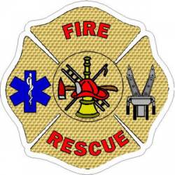 Fire Rescue Gold Leaf EMS Maletse Cross - Vinyl Sticker