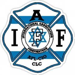 Israel IAFF International Association Firefighters Maltese - Vinyl Sticker