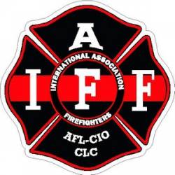Thin Red Line IAFF International Association Firefighters Maltese - Vinyl Sticker