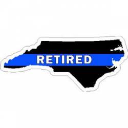 North Carolina Thin Blue Line Retired White - Sticker