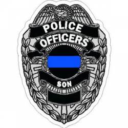 Thin Blue Line Police Officers Son Badge - Vinyl Sticker