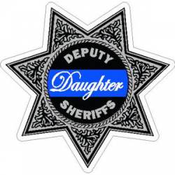 Thin Blue Line Deputy Sheriffs Daughter 7 Point Badge - Vinyl Sticker