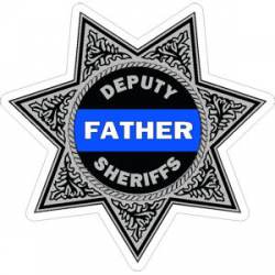 Thin Blue Line Deputy Sheriffs Father 7 Point Badge - Vinyl Sticker
