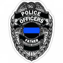 Thin Blue Line Police Officers Father Badge - Vinyl Sticker