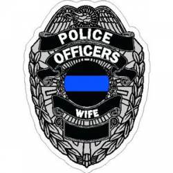 Thin Blue Line Police Officers Wife Badge - Vinyl Sticker