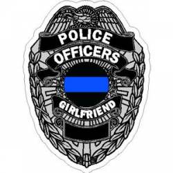 Thin Blue Line Police Officers Girlfriend Badge - Vinyl Sticker