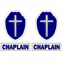 Police Chaplain Badge - Helmet Pair