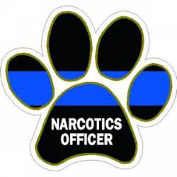 Thin Blue Line Narcotics Officer Paw - Vinyl Sticker