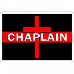 Thin Red Line Chaplain & Cross - Vinyl Sticker