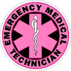 Emergency Medical Technician EMT Pink - Vinyl Sticker