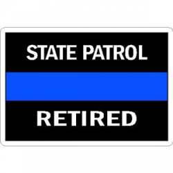 Thin Blue Line State Patrol Retired - Vinyl Sticker
