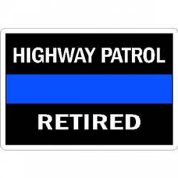 Thin Blue Line Highway Patrol Retired - Vinyl Sticker