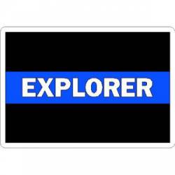 Thin Blue Line Explorer White - Vinyl Sticker