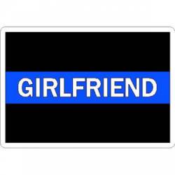 Thin Blue Line Girlfriend White - Vinyl Sticker