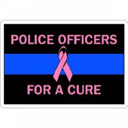 Thin Blue Line Police Officers For A Cure - Vinyl Sticker