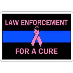 Thin Blue Line Law Enforcement For A Cure - Vinyl Sticker